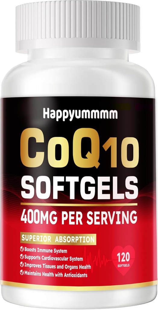 CoQQQ、Omega-3、Coenzyme Q10 (Ubiquinone)の高い吸収、強力な酸化防止、サポート中心及びエネルギー生産、120のサービングのための補足が付いているCoQ10-400mg-Softgels。
