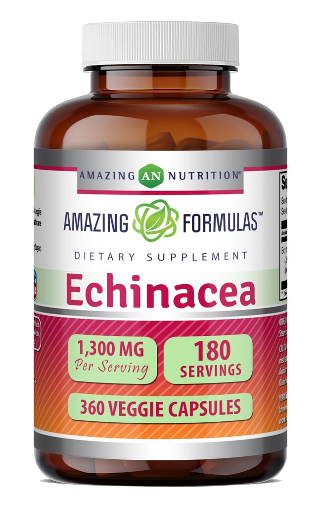アメイジングフォーミュラ エキナセア | 1300 Mg / サービング | 360 Veggie Capsule | Non-GMO | グルテンフリー | アメリカ製