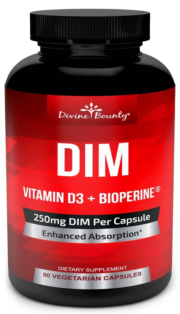 ビタミンD3プラスBioPerineとDIMサプリメント250mg - Diindolylmethane Menopause&Estrogenサポート、女性と男性のためのホルモンバランスサポート - 90ベジタリアンキャップ