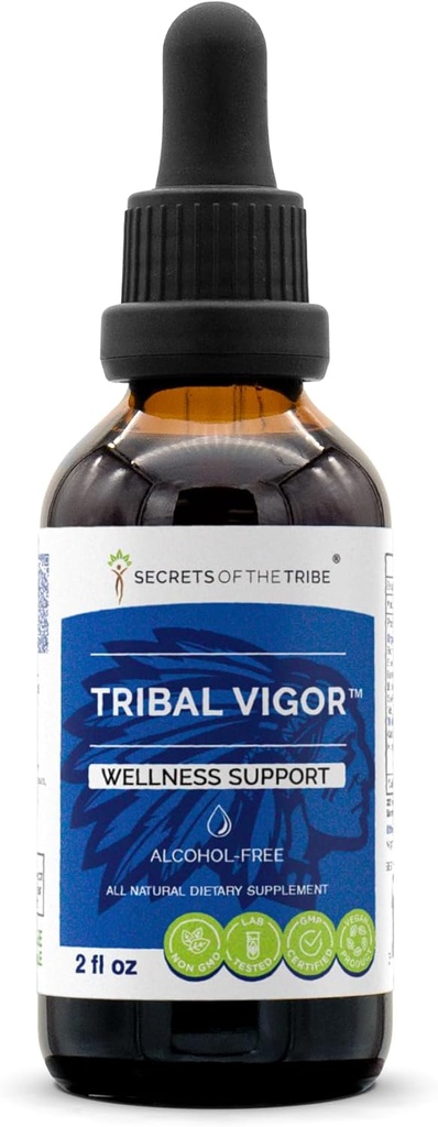 Tribal Vigorアルコールフリー、Glycerite Eleuthero Siberian Ginseng、Catuaba、Barrenwort - Horny Goat Weed、Muira Puama、Sw Palmetto、Tribulus。 チンキ、草のエキスのウェルネス サポート(2つのFLのOZ)