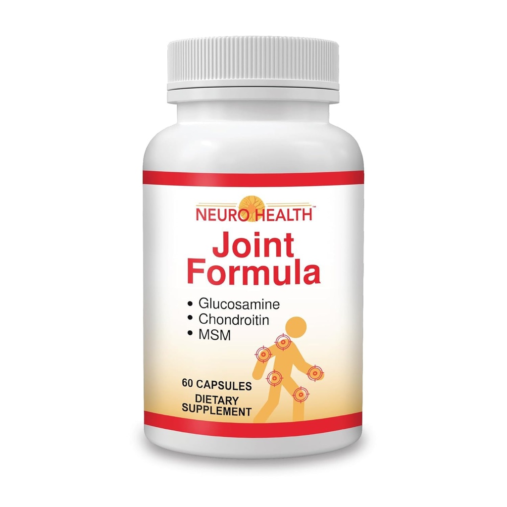 Neuro Health Joint Formula with Glucosamine, Chondroitin and MSM, 60 Capsules (1 Bottle) Turmeric/Joint Support Supplement for Bones, Back, Knees, Hands/Used for Cartilage & Joint Support