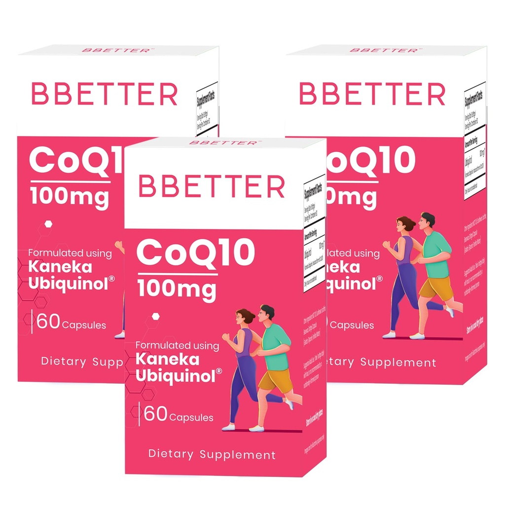 BBETTER CoQ10 – 100 mg with Kaneka Ubiquinol, Active Form of Coenzyme Q10 -Supports Cellular Health & Heart Health - Natural Energy Production- High-Absorption Formula - 180 Softgels