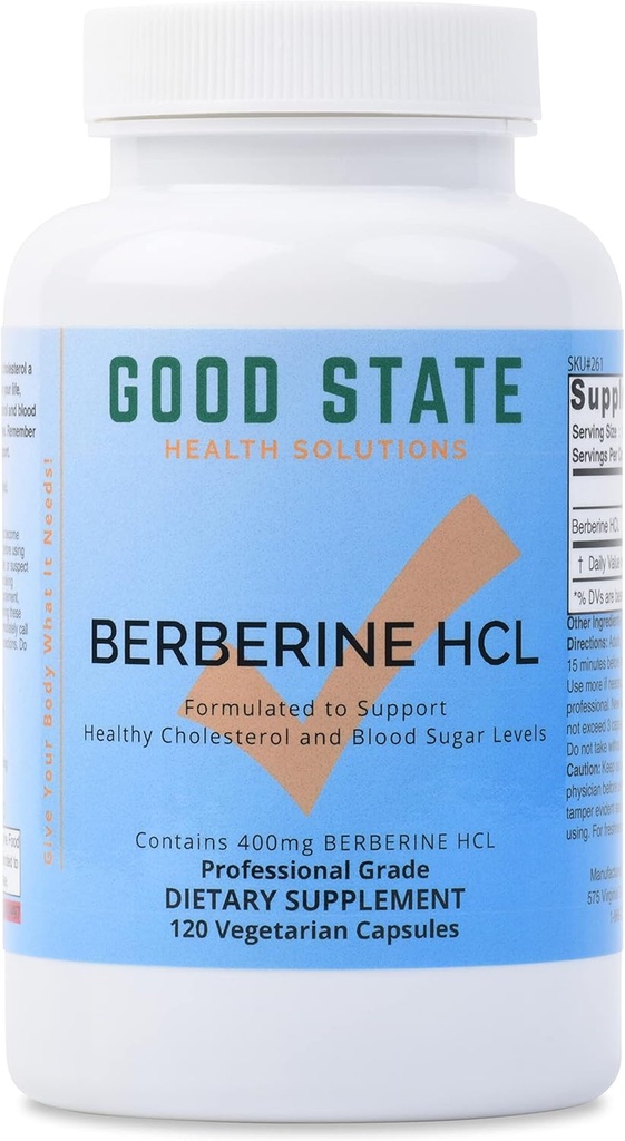 よい州Berberine HCL 400mgの120のベジタリアンのカプセル