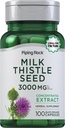 パイピングロックミルクアザミサプリメント3000mg | 100カプセル | 濃縮ハーブエキス | 非GMO、グルテンフリー