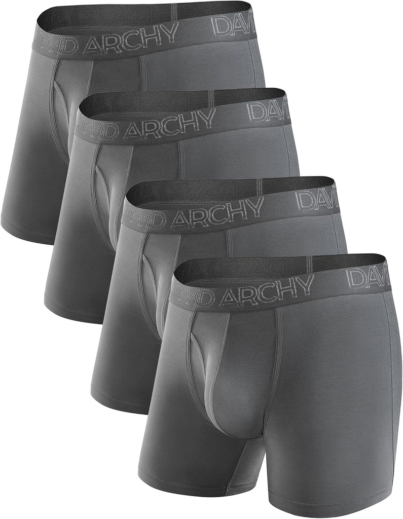 DAVID ARCHY メンズアンダーウェア ボクサーブリーフ通気性ソフトモイスチャーウィッキングとフライアンダーウェア男性マルチパック