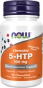 NOWフーズサプリメント、5-HTP(5-ヒドロキシトリプトファン)100mg、Neurotransmitterサポート*、90Chewables