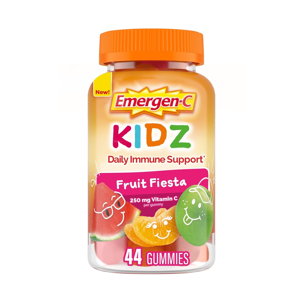 Emergen-C Kidz毎日の免疫サポート栄養補助食品、ビタミンCとビタミンB、フルーツフェスタ風味のガミー、学校に戻ってエッセンシャル - 44カウント