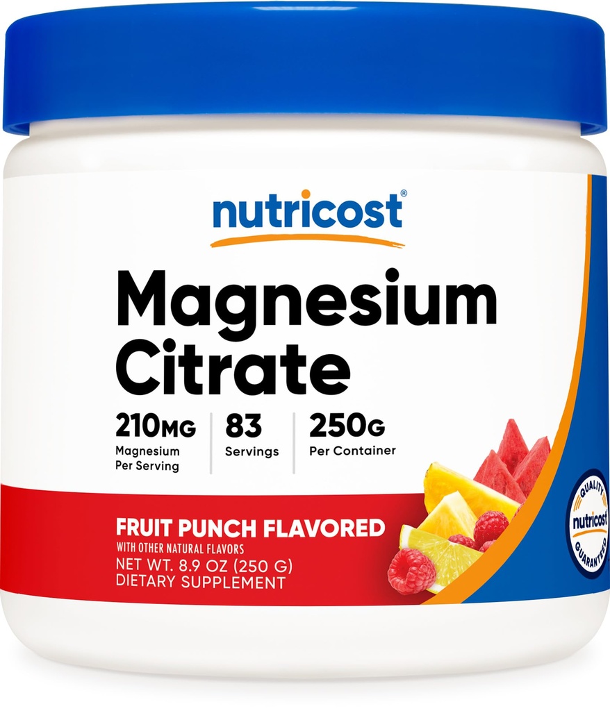 Nutricostのマグネシウムのクエン酸塩の粉(フルーツ パンチ、250グラム)
