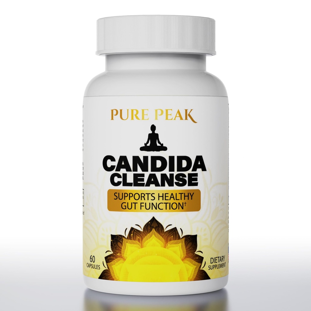 Candida Cleanse - グット&コロンサポート(60カプセル) - 男性&女性用 - 腸デトックスの天然ハーブ - オレガノリーフ、ワームウッド、ブラックウォールナット、カプリル酸