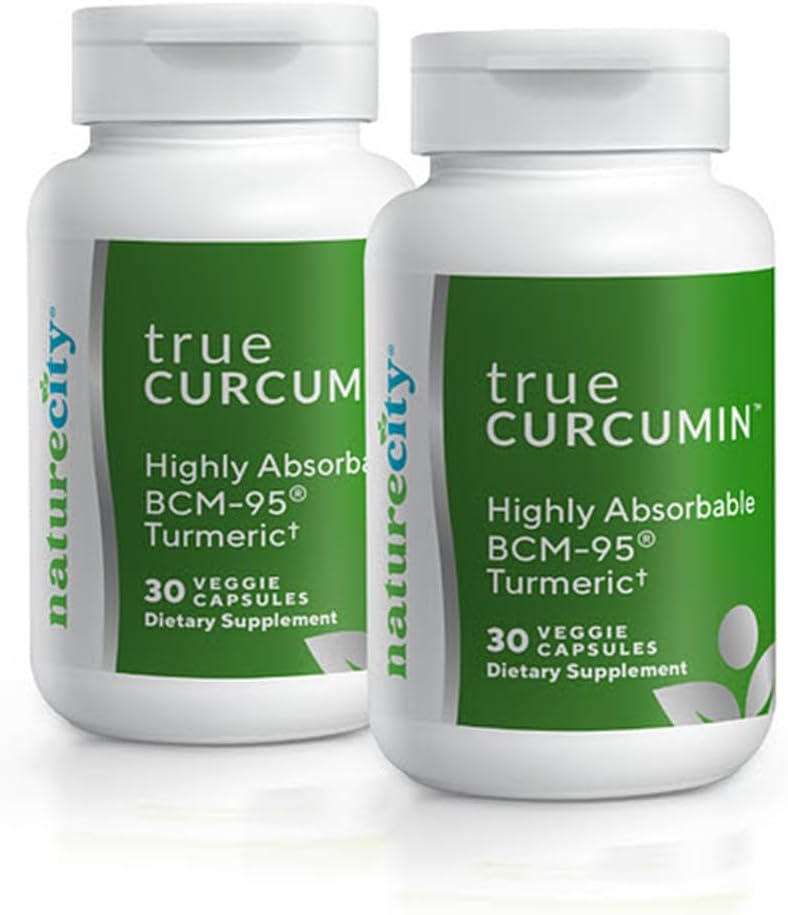 NatureCity True-Curcumin Turmeric Supplement | 非GMO Tumeric および Curcumin 500mg Curcuma カプセル ビタミンサプリメント | 吸収量最大 700% 増加(60 日供給) | サポートジョイント