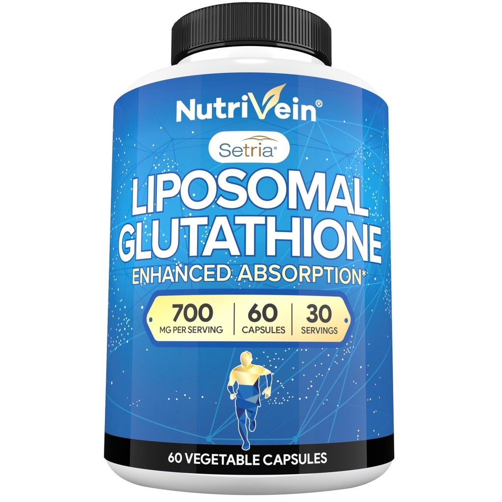 Nutriveinの優れたLiposomalのグルタチオンの補足700のmg - 60の帽子-純粋な減らされたグルタチオンのSetria -マスターの酸化防止剤-細胞の保護、清潔になる、レバー、頭脳、死亡率および防衛
