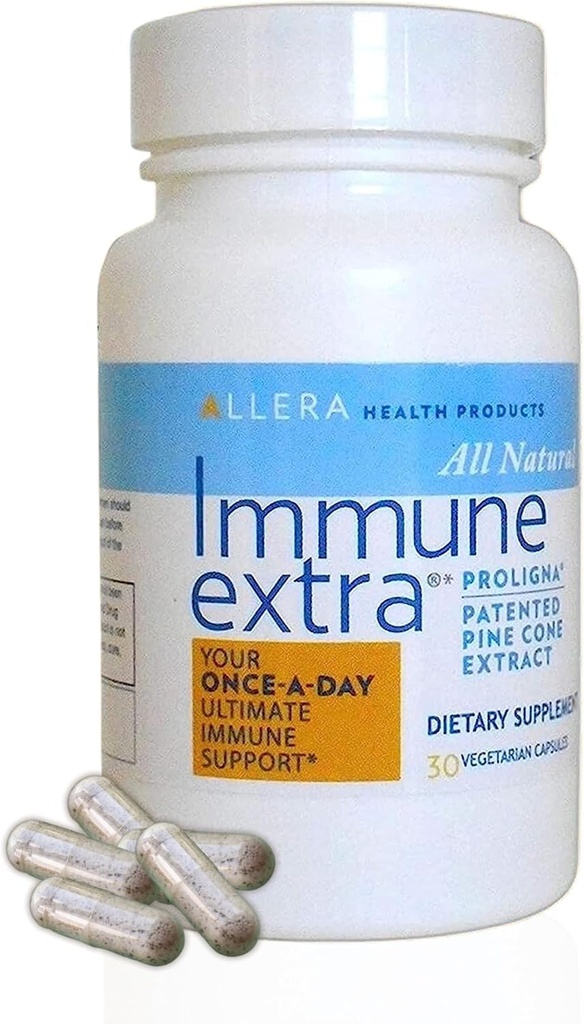 Allera Health Pine Cone Extractカプセルと互換性のある世界的な栄養バンドル - ビーガンProLigna植物ベースのダイエット製品 - 免疫サポートサプリメント - キーホルダー付き30カプセル