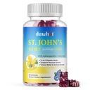 St John's Wort Gummies 600mg, 3 in 1 ストレス救済のための有機ハーブサプリメント, 神経系サポート, アシュワガンダ & 大人のための聖バジル抽出物 & キッズ, 非GMO, ビーガン, 60 ct.