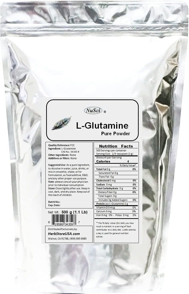 Lグルタミンの粉500g (1.1のlb) FCCの等級