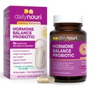 女性のための毎日のNouriホルモンのバランスのプロバイオティクス | 健康なエストロゲン、PMS、PCOS、perimenopause、腟pH、イースト、腸の健康、皮及び免除を支えて下さい | 7 緊張 + ビーガンオメガ オイル | 30 日の供給