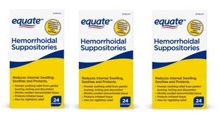 Equate Hemorrhoidal Suppositories 24 Ct by Equate (Pack of 3)