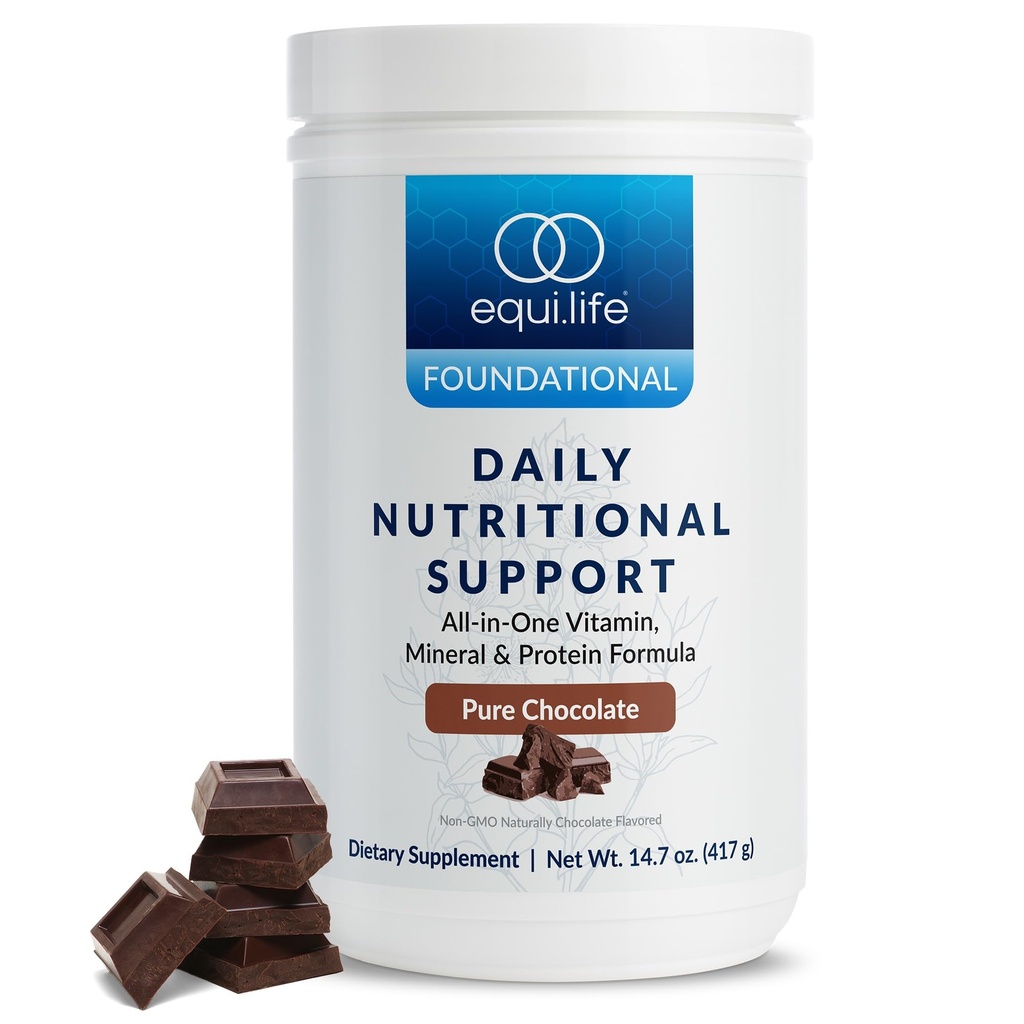 Equilifeの毎日の栄養サポート、オールインワンマルチビタミンの食事の取り替え、純粋なチョコレート味、15G植物蛋白質、エネルギー、消化、及び皮を含む全面的なウェルネスを、14のサービングの管支えます