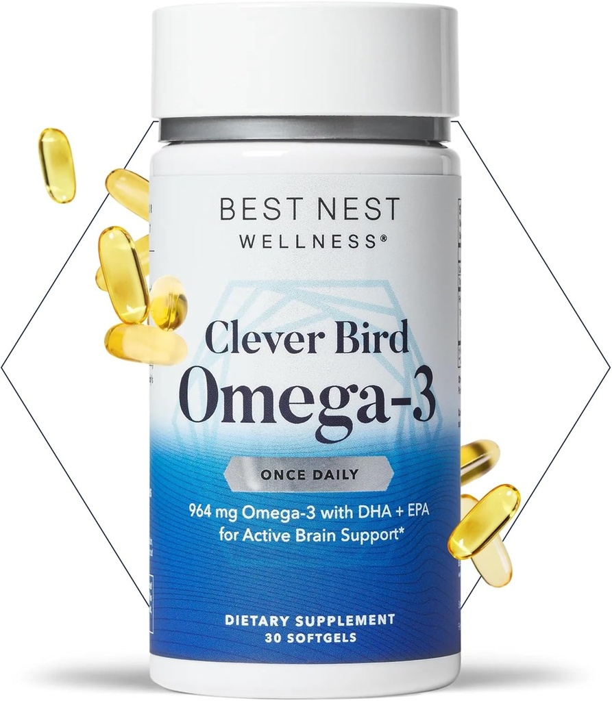 最高の巣のウェルネスオメガ-3 Softgels - 魚油サプリメントは、脳の健康をサポート - 母のための栄養サポート - EPA&DHAサプリメントエイド免疫システム健康 - 30 Softgels
