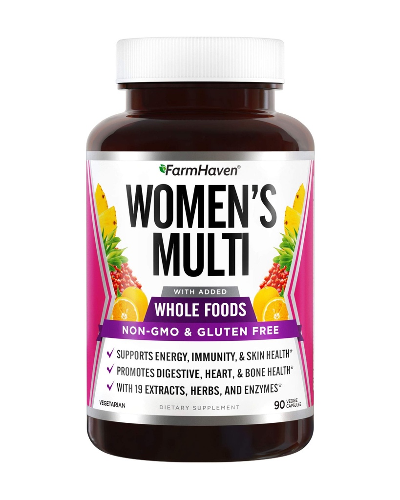 FarmHaven Multivitamin for Women | 22 エッセンシャル栄養素、果物と野菜 女性 Multivitamin | 全食品マルチビタミンブースト エネルギー、免疫、心臓の健康 | 女性の毎日のビタミン - 90 カプセル