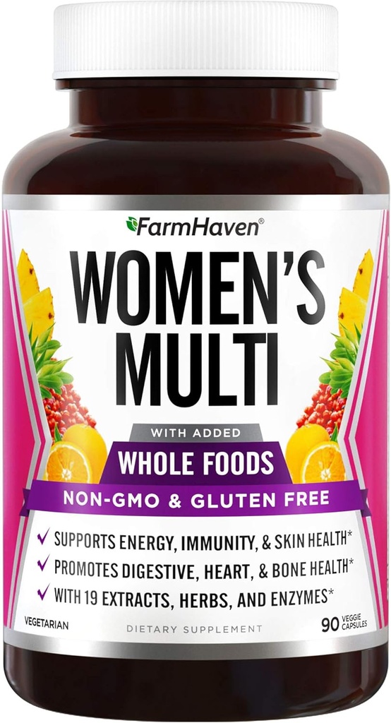FarmHaven Multivitamin for Women | 22 エッセンシャル栄養素、果物と野菜 女性 Multivitamin | 全食品マルチビタミンブースト エネルギー、免疫、心臓の健康 | 女性の毎日のビタミン - 90 カプセル