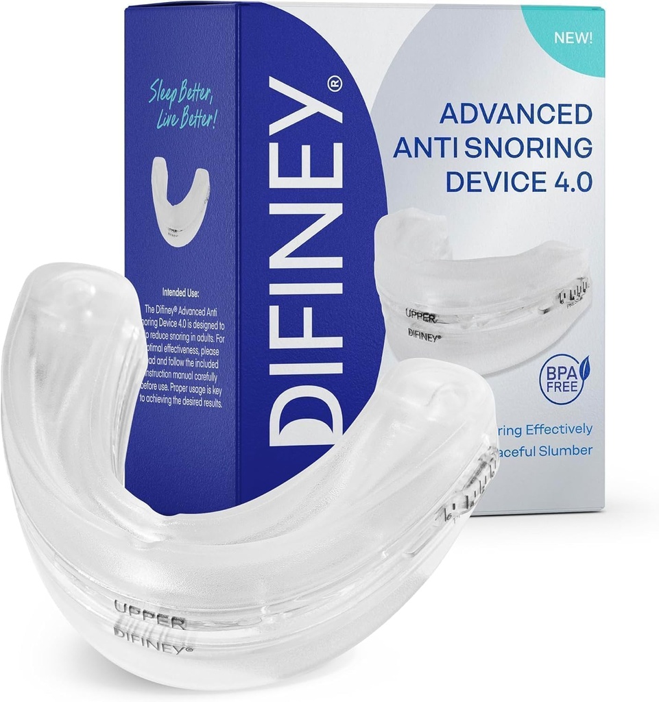 Difiney Advanced Anti Snoring Device 4.0: FDA-Cleared Snoring Solution – Adjustable Snore Stopper Mouth Guard for Men & Women – Anti Snoring Mouthpiece to Improve Sleep – Reusable Night Use