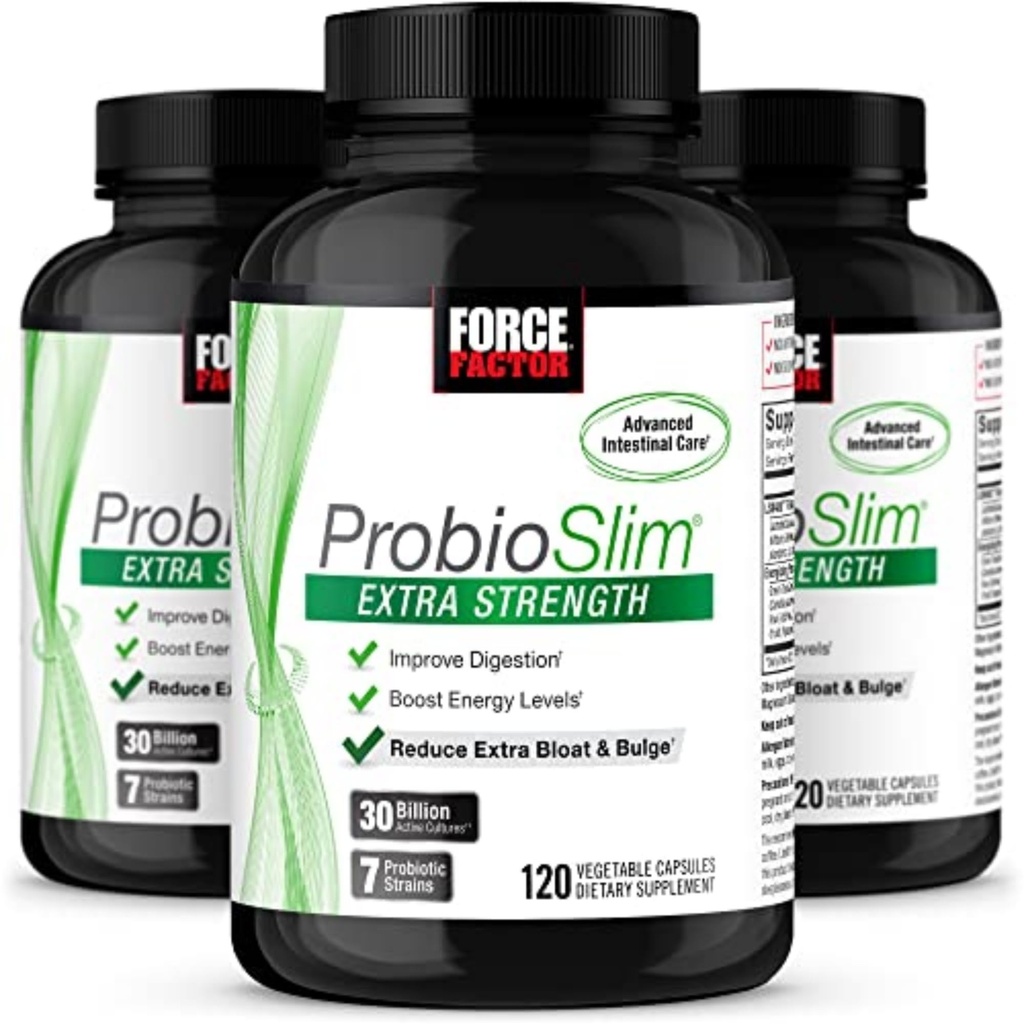 力率 ProbioSlim の女性の余分強さのプロバイオティック サプリメントおよび 30 億 CFUs および Gut の健康サポートのための緑茶のエキス、膨らみ、ガス救助、120 の計算(パック 3)