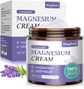 Magnesium Cream for Sleep - Natural Topical Magnesium Lotion for Pain & Leg Cramps, Muscle Relaxation, Calm - Nighttime Body Butter for Deep Hydration - Safe for Kids (Lavender)