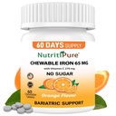 ケブルアイアン65mg、ビタミンC 270mg(女性/男性用) |60日供給 | 無糖質オレンジ色の味のサプリメント 60カウント
