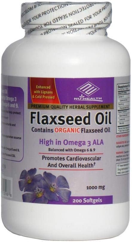 有機性亜麻仁油1000mg 200はオメガ3 ALAで高い計算します