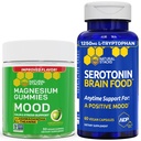NATURAL STACKSの気分のマグネシウムのクエン酸塩のグミー+Serotoninの頭脳の食糧束-肯定的な気分及び圧力サポート- 90部分