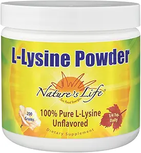 Nature's Life L-Lysine Powder | ヘルシーな免疫機能をサポート | 100% ピュアナチュラル L-Lysine | ベジタリアン・アンフレーバー・シュガーフリー | 460 サービング