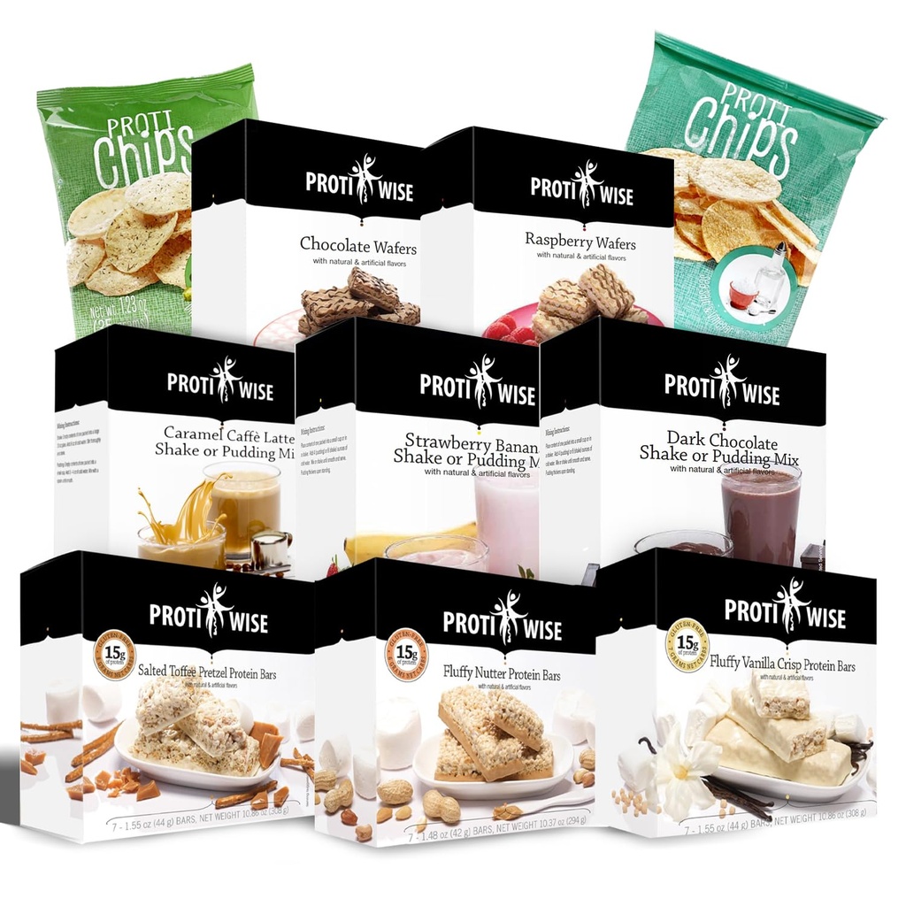 ProtiWise 7-Day Protein Meal Kit | 10 High-Protein Snacks, Bars, Shakes & Wafers | Delicious Low-Calorie Meal Replacements | Healthy, Convenient Weight Loss Support with Great Taste