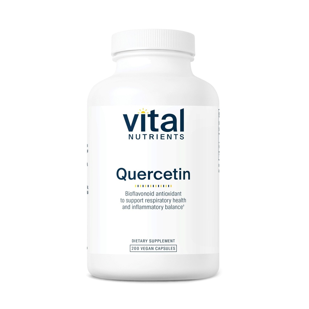 Vital Nutrients Quercetin | ヴィーガン・ケルセチン・サプリメント シナス・呼吸器・心臓・免疫機能支援 | グルテン・乳製品・大豆フリー | 500mg | 200カプセル