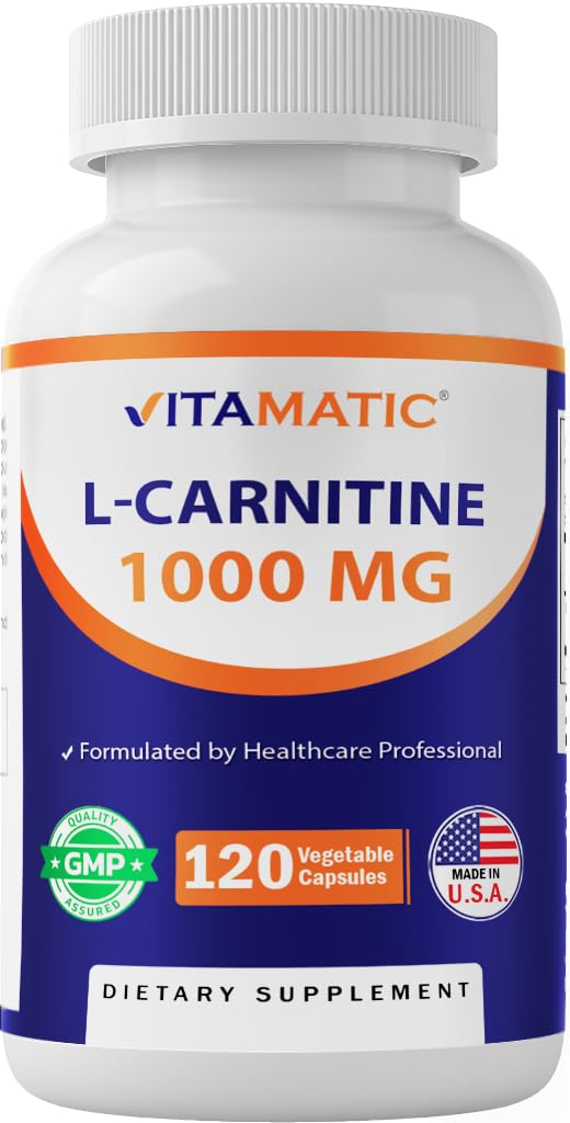 Vitamatic Lカルニチンのフルマレート1000のmg - 120の野菜カプセル(1本のびん)