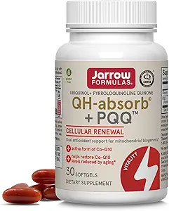 Jarrowの方式 QH-Absorb + PQQ、栄養補助食品、Mitochondrialの生殖、細胞エネルギーの生産および心臓の健康、60のSoftgels、60日の供給、12のパック