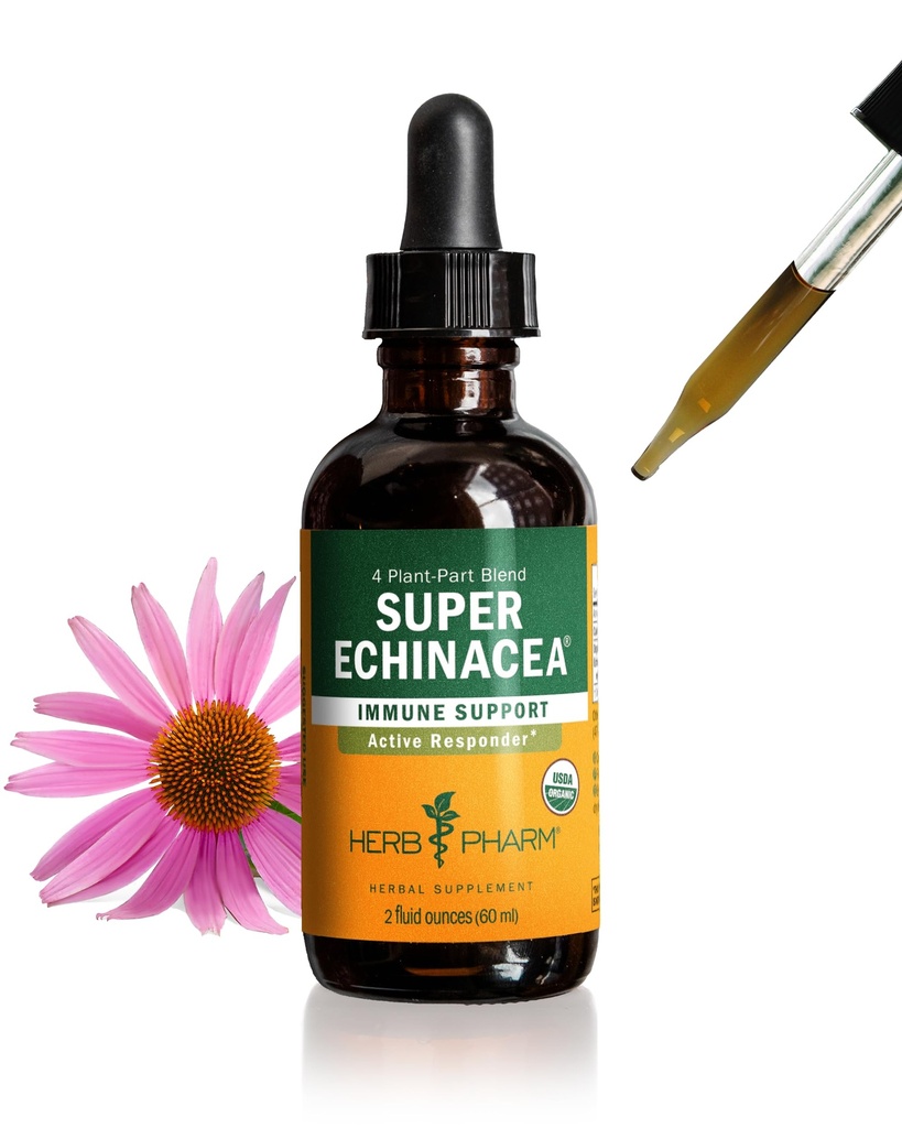 ハーブ Pharm は活動的な免疫システム サポート、2 つの Oz のための有機性極度の Echinacea の液体のエキスの低下を証明しました