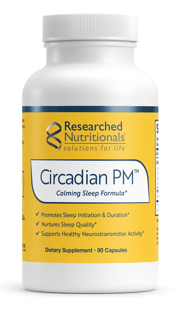 研究栄養士Circadian PM - Lテアニン、5 HTP、Valerian Root&GABAサプリメント(90カプセル)でヘルシーな神経系、ヒスタミン反応&平和的な夜を促進