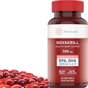 NovaKrillのオイルOmega 3の補足– EPA、DHA、アスタキサンチンが付いている1000mgのSoftgels - FishyのAftertaste無し-Swallowの円弧オイル– 60の液体のカプセルへの容易な