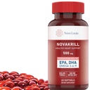 NovaKrillのオイルOmega 3の補足– EPA、DHA、アスタキサンチンが付いている1000mgのSoftgels - FishyのAftertaste無し-Swallowの円弧オイル– 60の液体のカプセルへの容易な