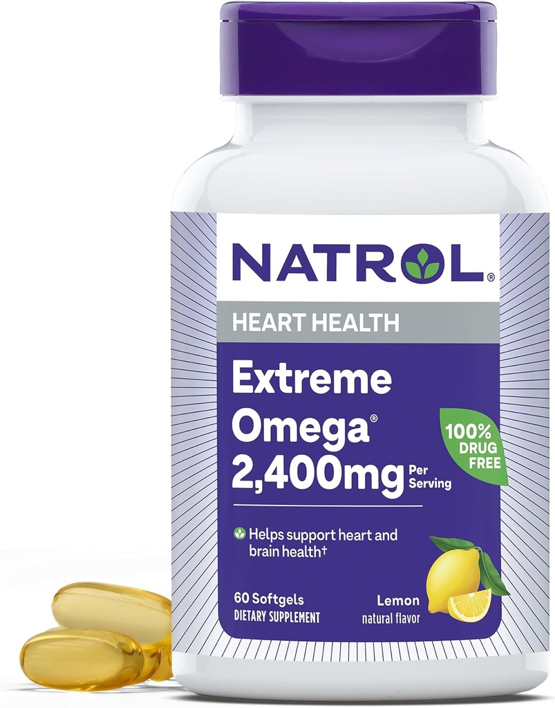 Natrol, Omega-3 エクストリームSoftgels, 心臓健康栄養補助食品, 60 カウント