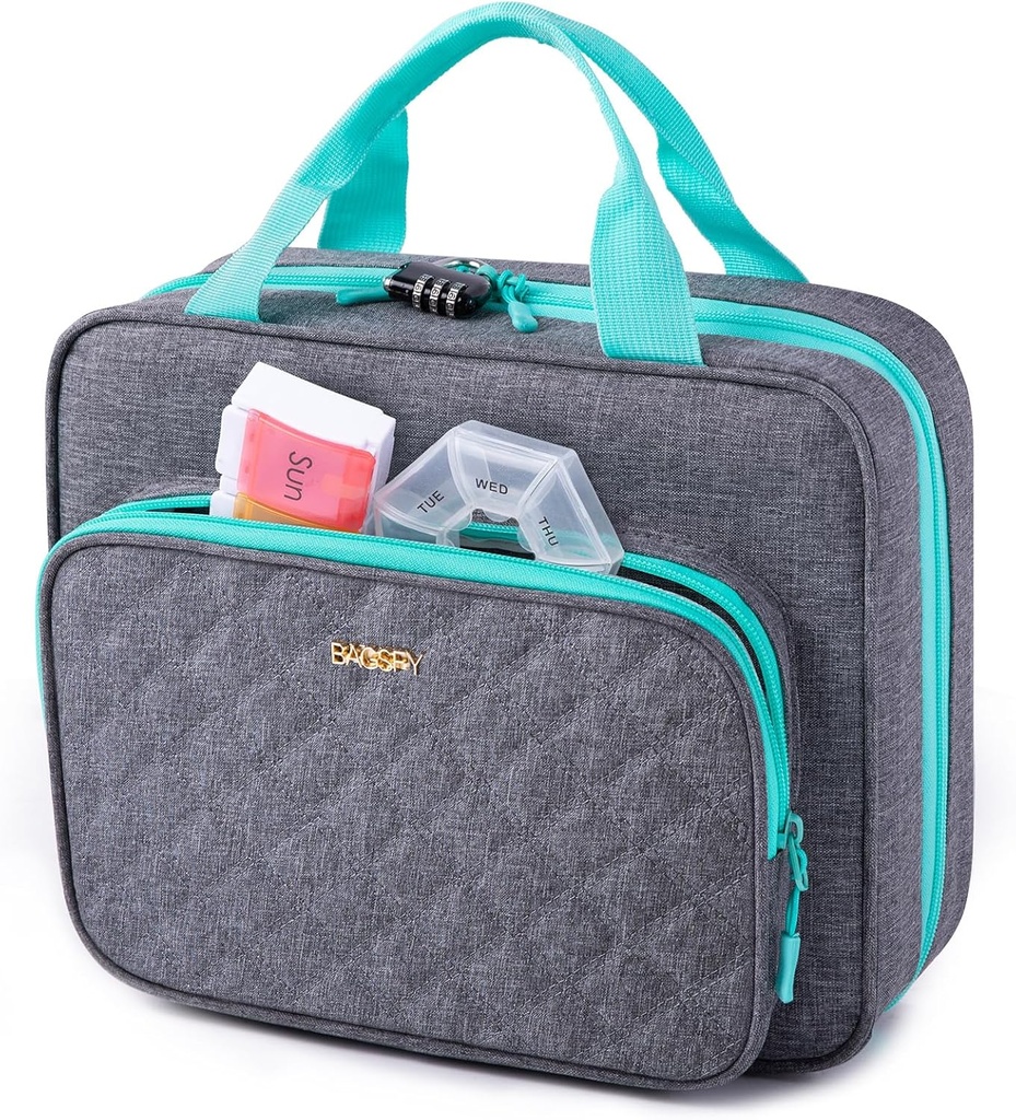 旅行のためのbagSFYの薬袋、丸薬のびんのオルガナイザーの貯蔵、大きい薬の旅行箱、ビタミンのための丸薬箱、最初の援助のキットは空を袋に入れます。(週刊の丸薬のオルガナイザーと来ます)