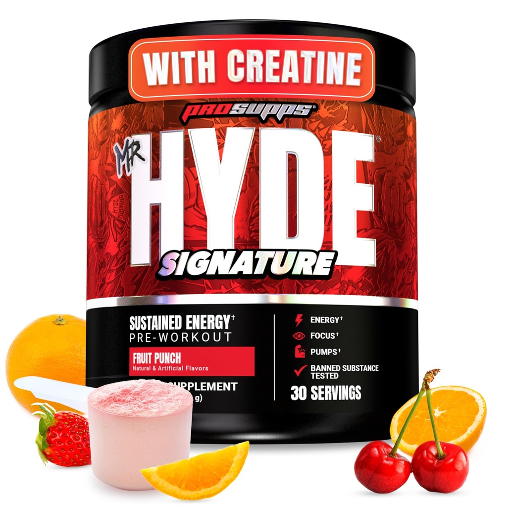 PROSUPPS Mr. Hyde Signature Pre Workout Powder with クレアチン、ベータアラニン&カフェイン - パフォーマンス、エネルギーと耐久性 - 男性と女性のためのクリーンフィットネス&ジムサプリメント(フルーツパンチ、30サービング)