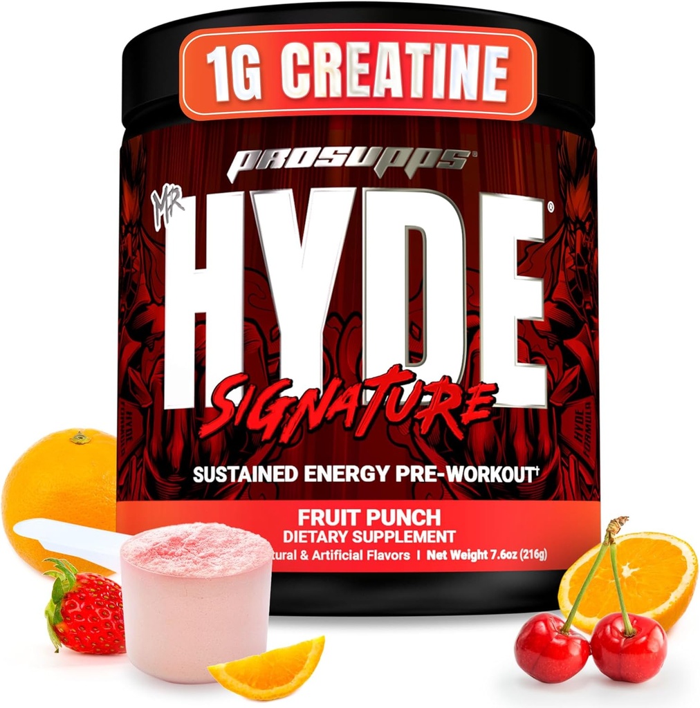 PROSUPPS Mr. Hyde Signature Pre Workout Powder with クレアチン、ベータアラニン&カフェイン - パフォーマンス、エネルギーと耐久性 - 男性と女性のためのクリーンフィットネス&ジムサプリメント(フルーツパンチ、30サービング)