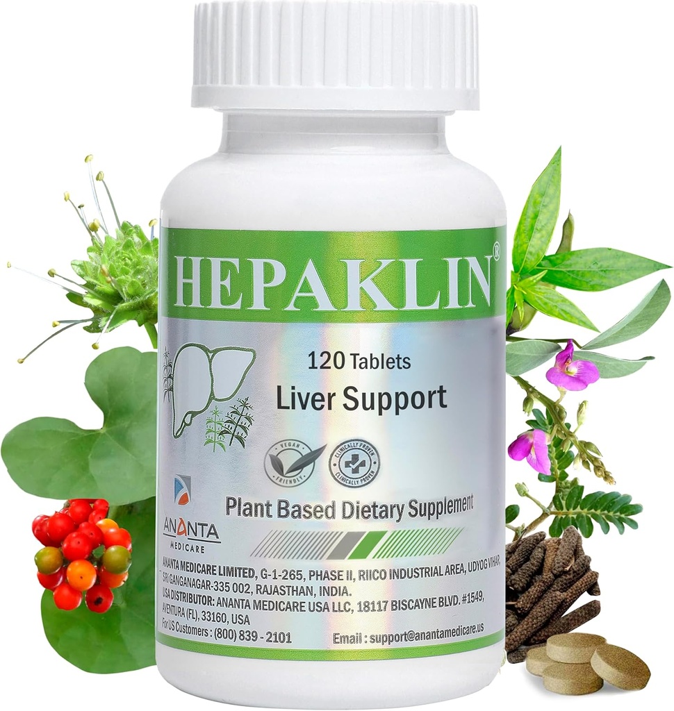 Hepaklin – ハーブ肝臓デトックス&健康のためのサポートフォーミュラ, 120 タブ