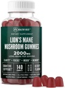 ライオンズマネのマッシュルームは大人のための、140の計算のバルク ライオンのマネのChewables、高い効力10:1の有機物のエキスの量を2000mgに、補足は精神、焦点、泥および頭脳の霧を支えます