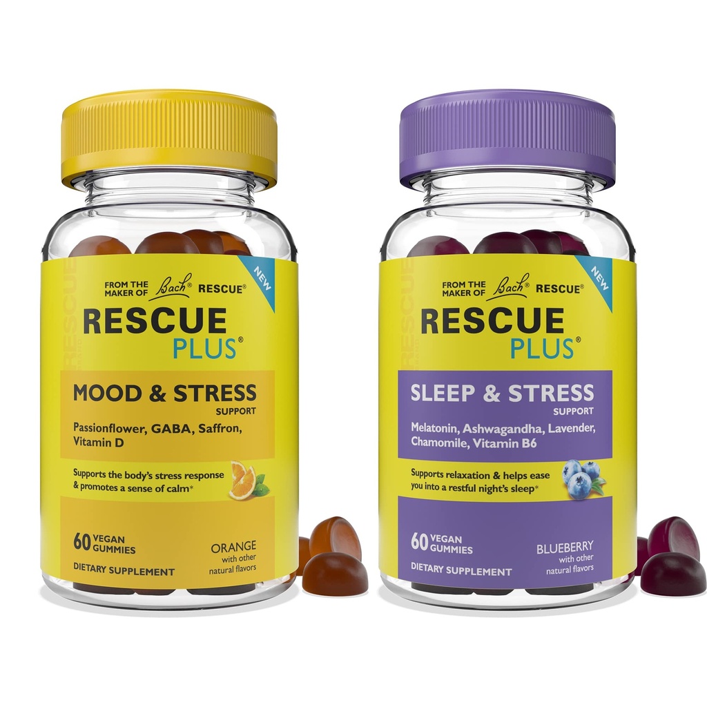 Bach RESCUE Plus Gummy Day & Night Bundle 2 x 60 カウント