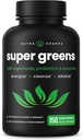 NutraChamps Organic Super Greens Capsules - Alfalfa, Spirulina, Chlorella & More - Antioxidant, Digestive Enzyme & Probiotic Blends - 150 Green Superfood Capsules