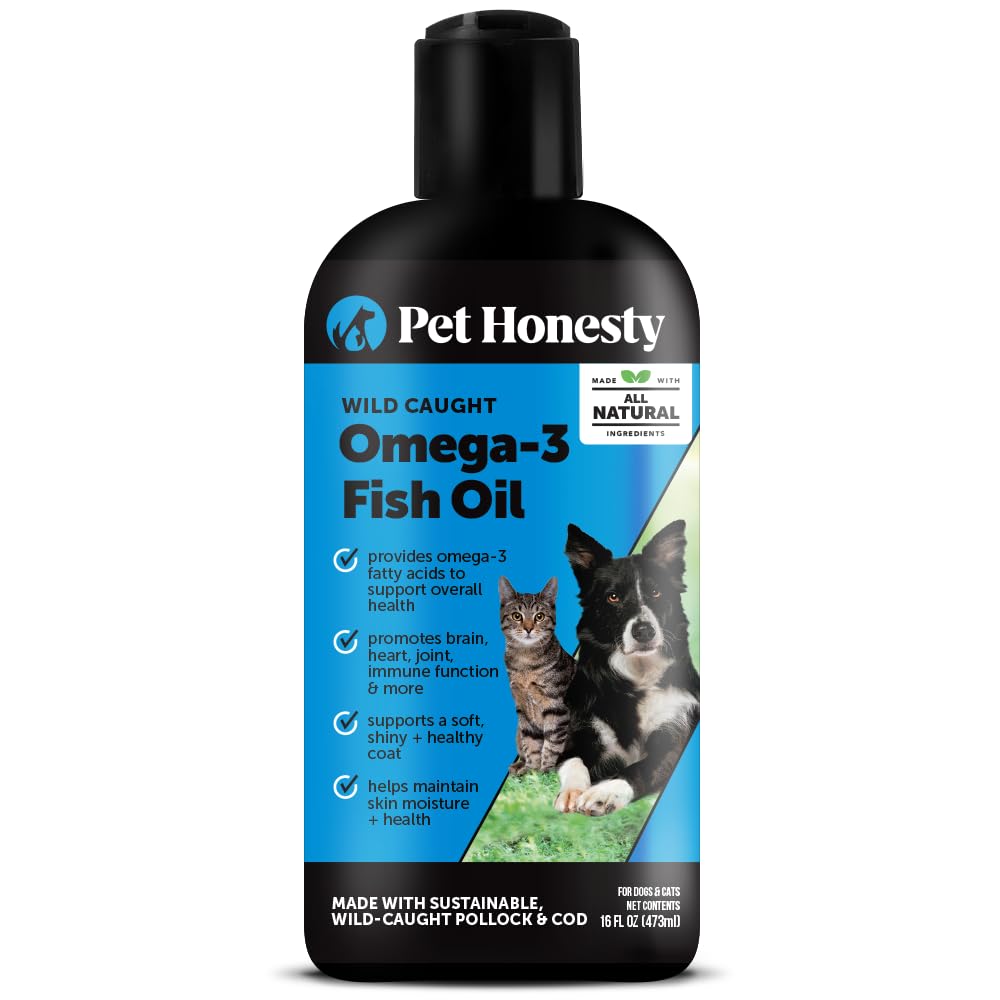 ペット Honesty オメガ 3 猫と犬のための魚油 (16oz), 野生のキャッチオメガ 3 犬の皮膚とコートのサプリメントのための魚油, 支持の敷物, 皮膚 & コート, 免疫, 関節, 脳 & 心臓, EPA + DHA