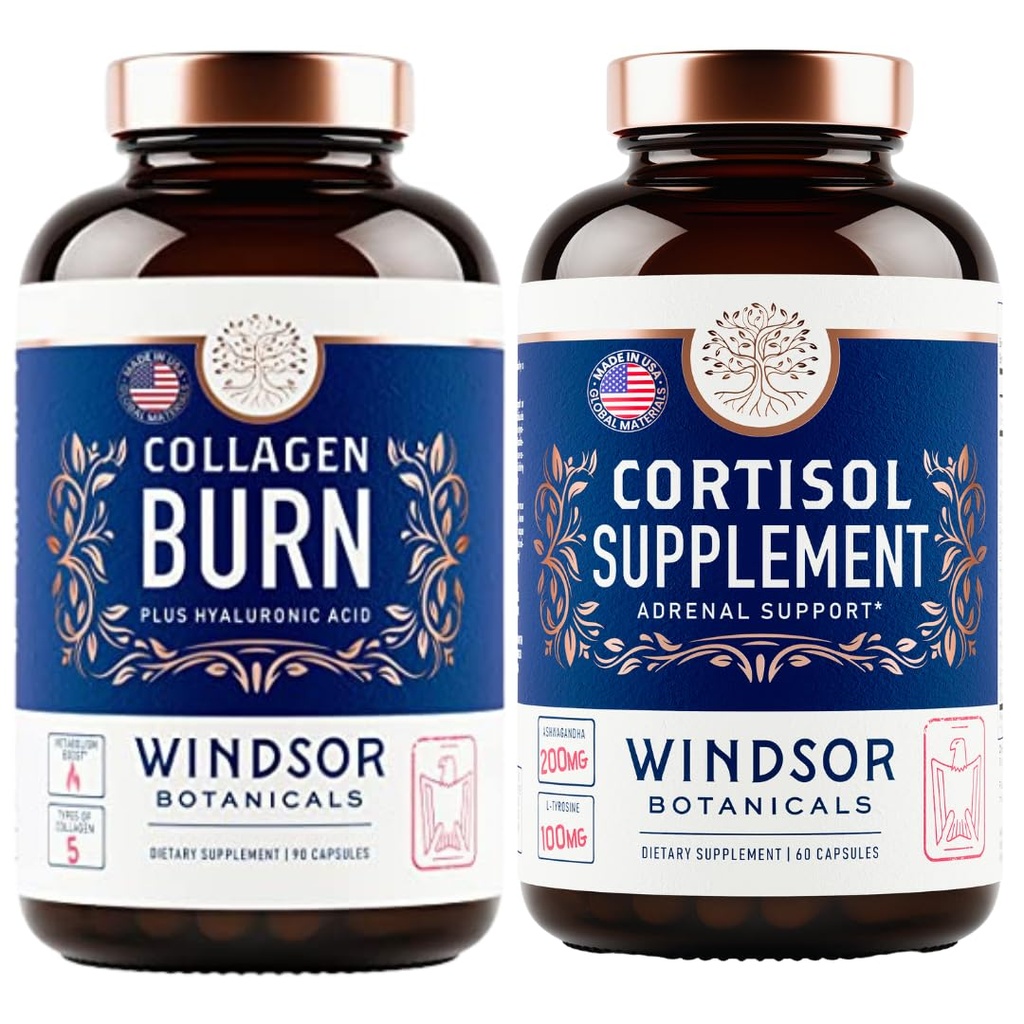 WINDSOR BOTANICALSコルチゾールブロッカーとマルチコラージュバーン - 美と気分のサポートバンドル