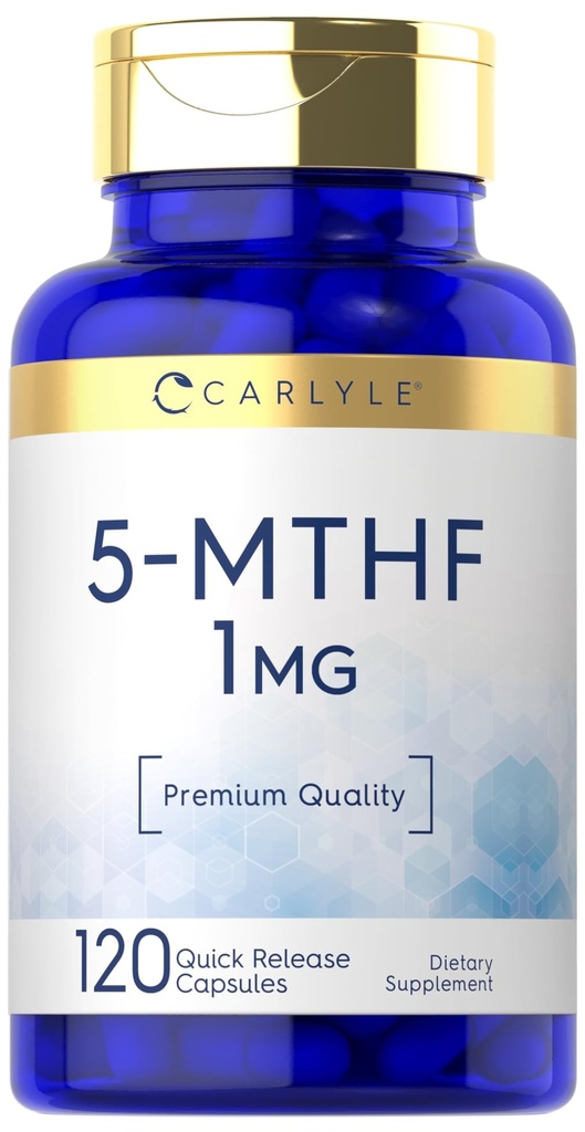 カーライル5-MTHF L Methylfolate 1mg | 120カプセル | 非GMO&グルテンフリーサプリメント | プレミアム品質